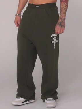 YoungLA Black Faith Uncuffed Baggy Sweatpants